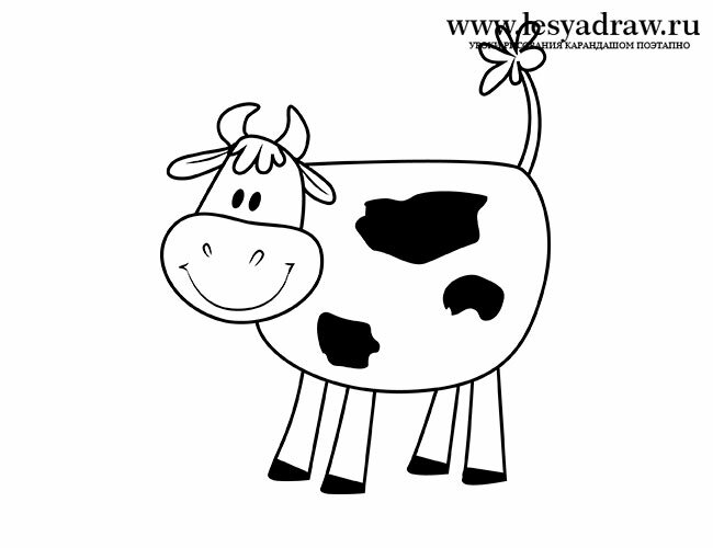 Как нарисовать корову ребенку
