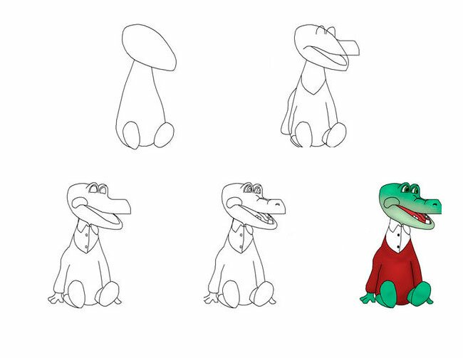 Как нарисовать крокодила Гену 