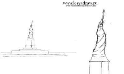 Как нарисовать статую Свободы