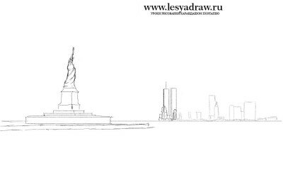 Как нарисовать Нью-Йорк карандашом поэтапно
