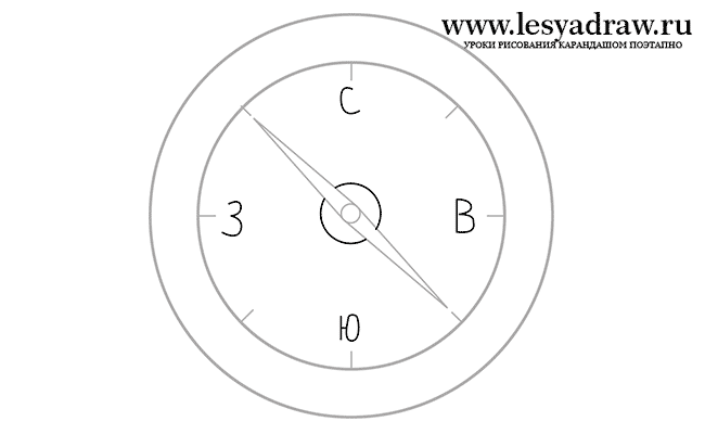 Как нарисовать компас на бумаге