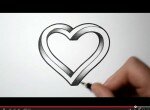 Как нарисовать сердце 3Д на бумаге
