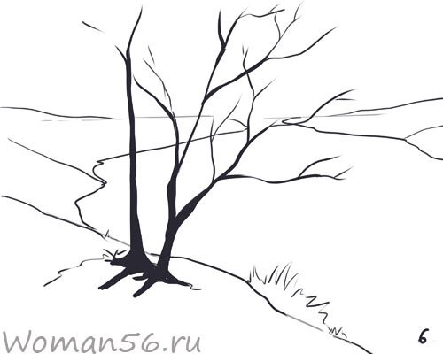 Как нарисовать дерево осенью