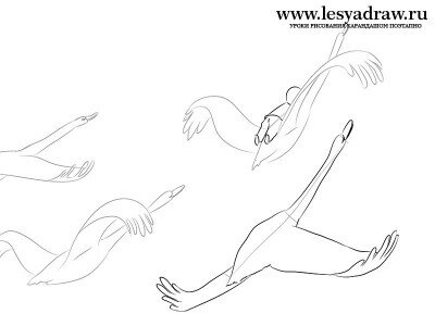 Как нарисовать гуси-лебеди
