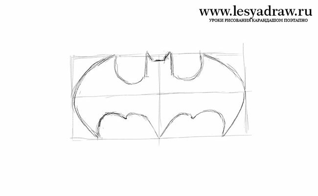 Как нарисовать значок Бэтмена