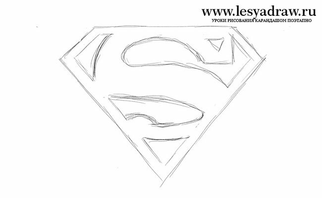 Как нарисовать значок Супермена