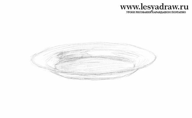 Как нарисовать тарелку карандашом