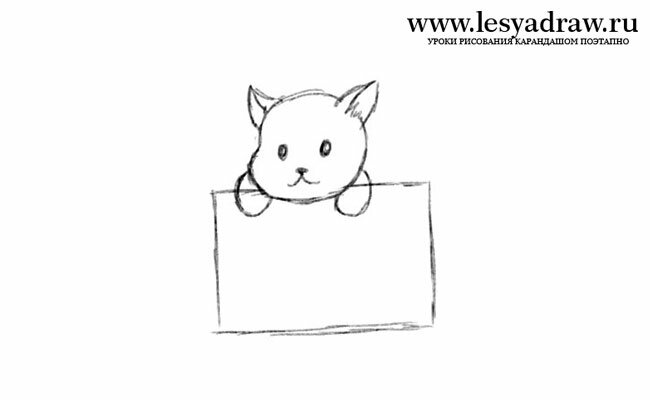Как нарисовать кошку, котенка в коробке