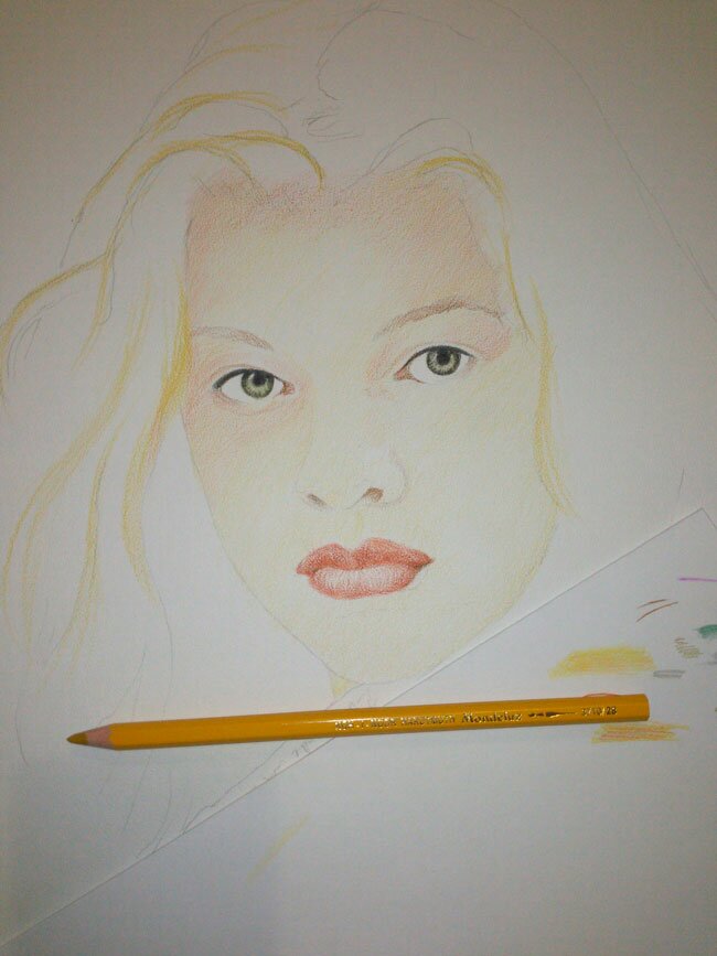 Как рисовать портрет цветными карандашами