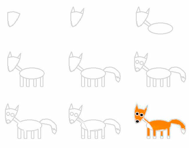 Как нарисовать лисичку для детей