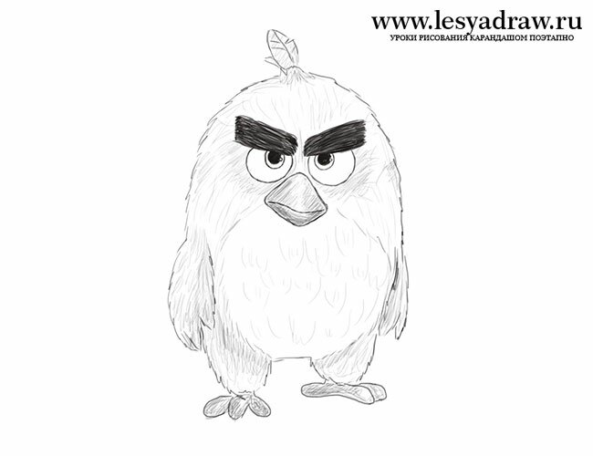 Как нарисовать красную птицу Angry Birds в кино