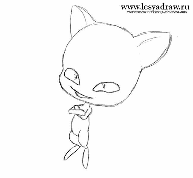 Как нарисовать кота Плагг из мф «Леди Баг и Супер Кот»