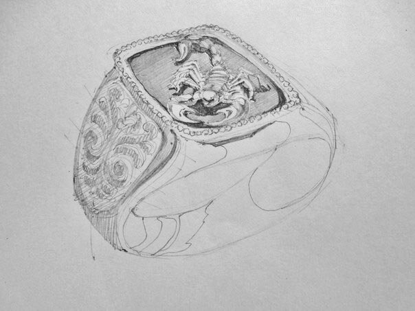 Как нарисовать мужское кольцо