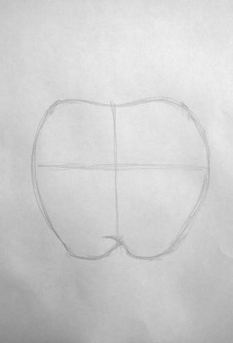 Как нарисовать яблоко kawaii
