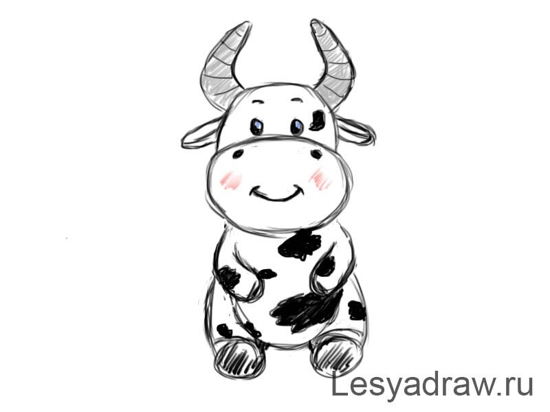 Как нарисовать быка бычка ребенку
